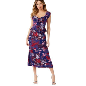 Sofia Jeans by Sofia Vergara Women's medium Ruffle Sweetheart Midi Dress Sz L